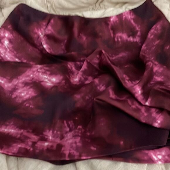 - $295 Cinq A Sept Ryder Tie Dye Side Tie Mini Skirt Fig Multi sz 8 NWT - Picture 7 of 9